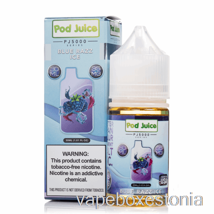 Vape Box Estonia Blue Razz Ice - Kauna Mahl Pj5000 - 30ml 35mg